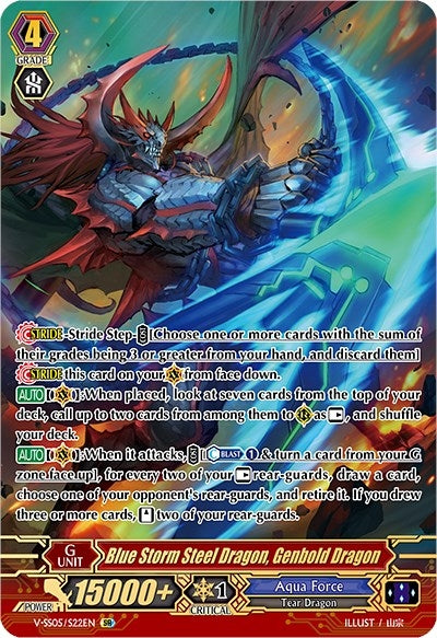 Image for Blue Storm Steel Dragon, Genbold Dragon (SR) (V-SS05: Premium Collection 2020) (V-SS05/S22EN) - Cardfight Vanguard
