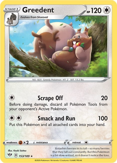Image for Greedent (SWSH03: Darkness Ablaze) (153/189) - Pokemon