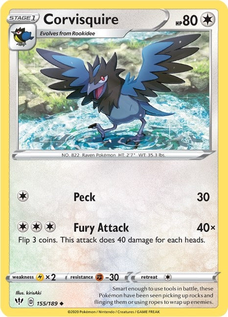 Image for Corvisquire (SWSH03: Darkness Ablaze) (155/189) - Pokemon