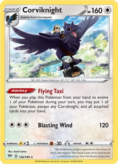 Image for Corviknight (SWSH03: Darkness Ablaze) (156/189) - Pokemon