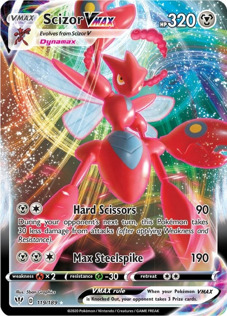 Image for Scizor VMAX (SWSH03: Darkness Ablaze) (119/189) - Pokemon