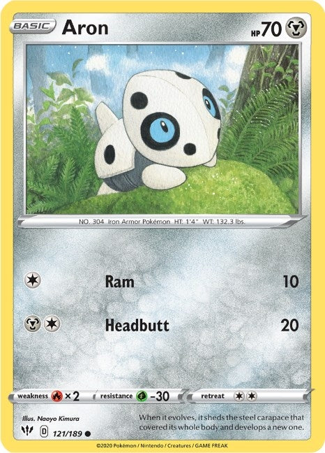 Image for Aron (SWSH03: Darkness Ablaze) (121/189) - Pokemon