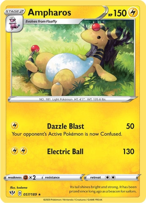 Image for Ampharos (SWSH03: Darkness Ablaze) (057/189) - Pokemon