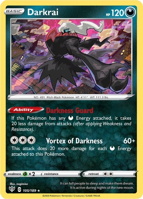Image for Darkrai (SWSH03: Darkness Ablaze) (105/189) - Pokemon
