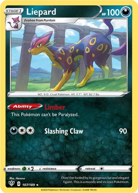 Image for Liepard (SWSH03: Darkness Ablaze) (107/189) - Pokemon