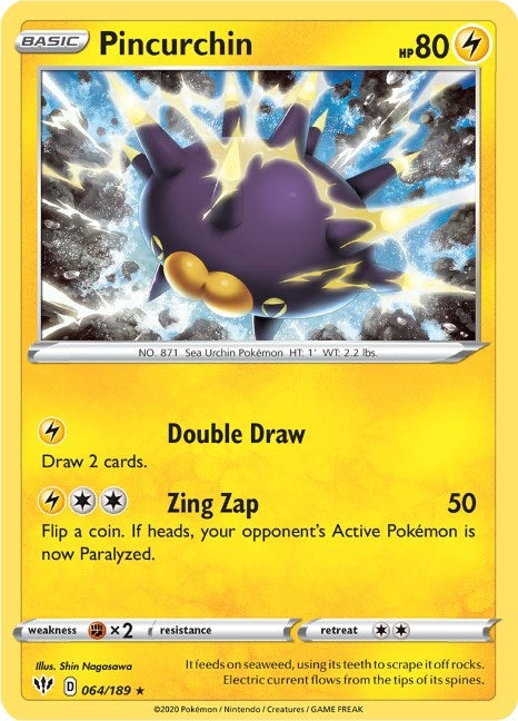 Image for Pincurchin (SWSH03: Darkness Ablaze) (064/189) - Pokemon