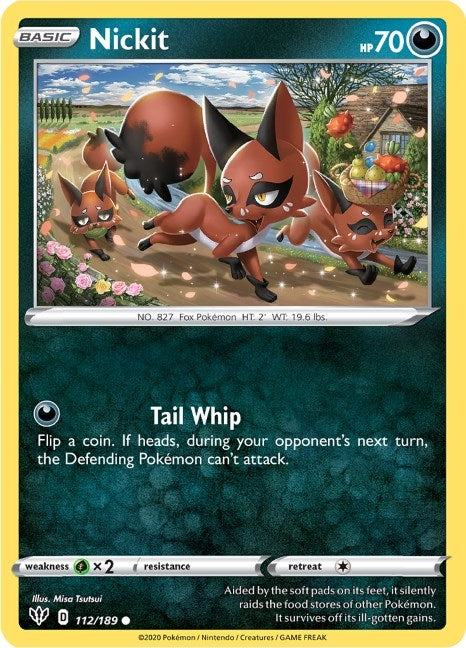 Image for Nickit (SWSH03: Darkness Ablaze) (112/189) - Pokemon