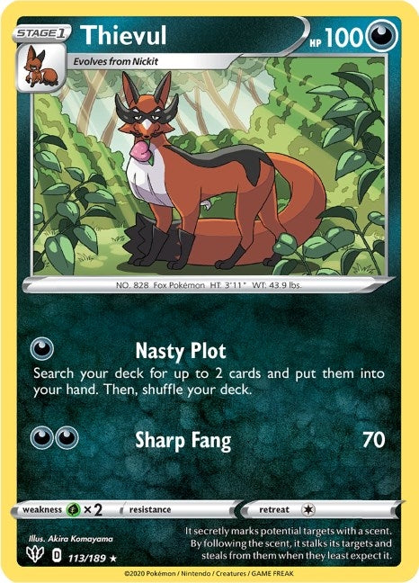 Image for Thievul (SWSH03: Darkness Ablaze) (113/189) - Pokemon