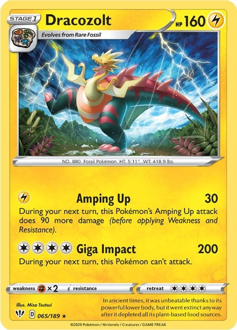 Image for Dracozolt (SWSH03: Darkness Ablaze) (065/189) - Pokemon