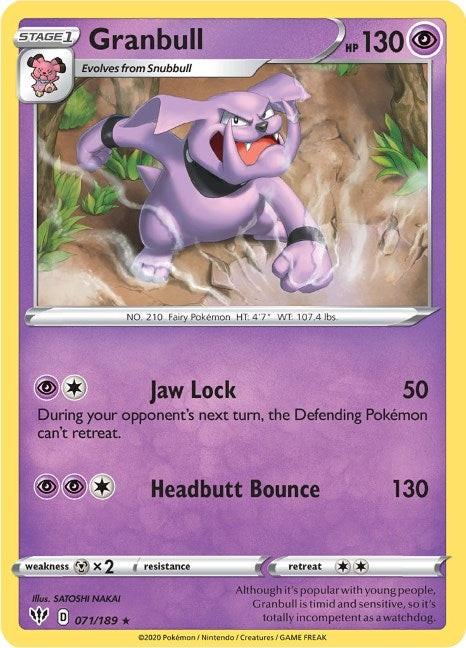 Image for Granbull (SWSH03: Darkness Ablaze) (071/189) - Pokemon