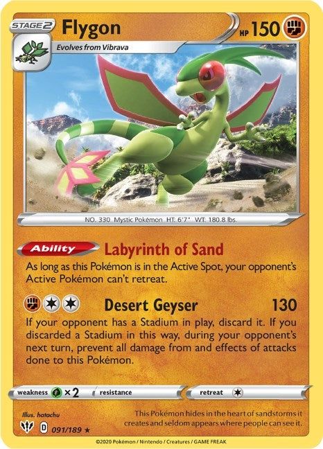 Image for Flygon (SWSH03: Darkness Ablaze) (091/189) - Pokemon