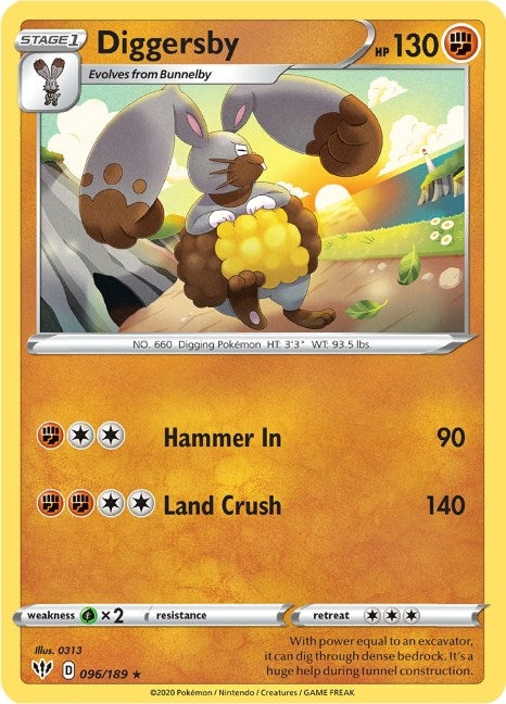 Image for Diggersby (SWSH03: Darkness Ablaze) (096/189) - Pokemon