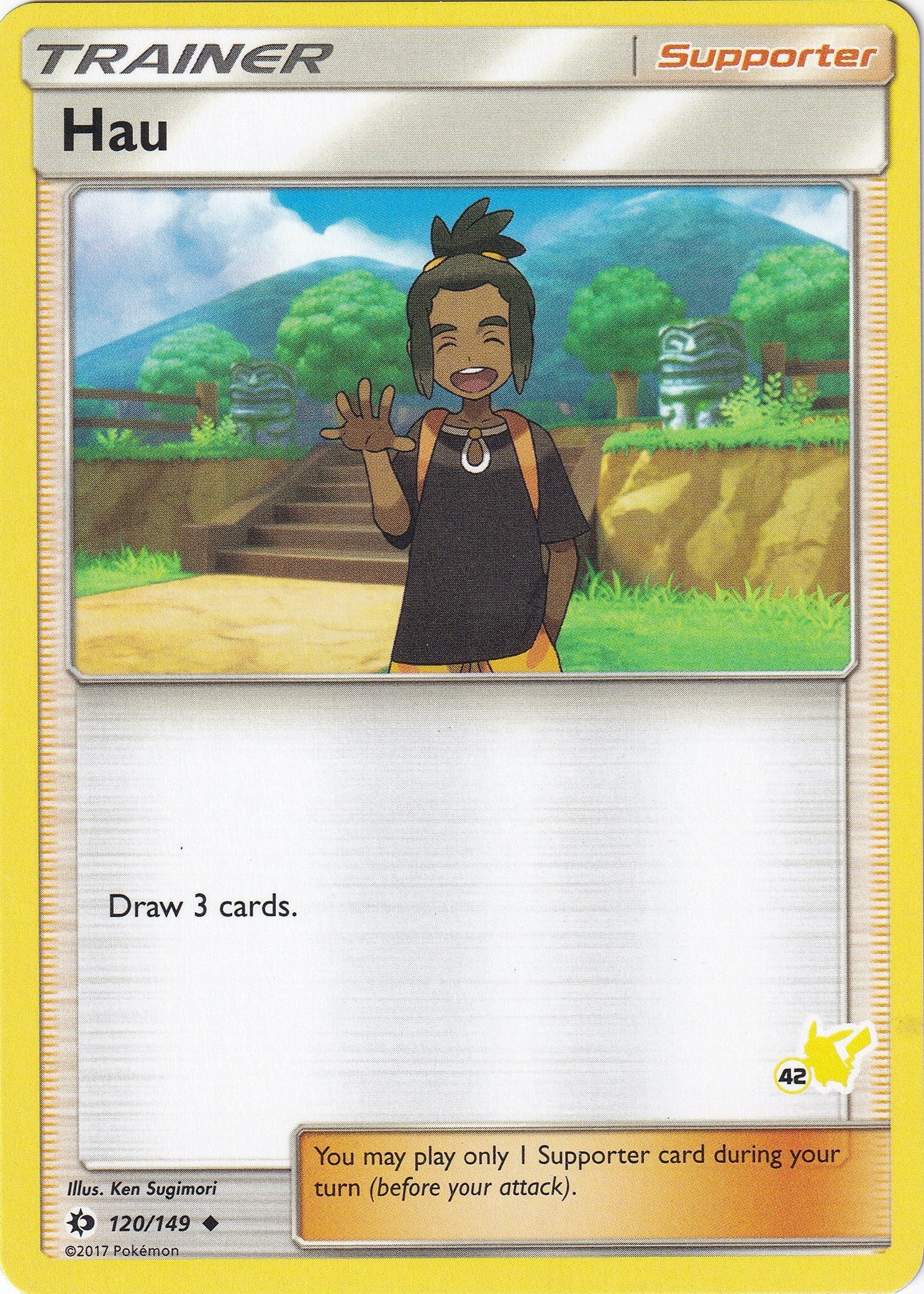 Image for Hau - 120/149 (#42 Pikachu Stamped) (Battle Academy) (120/149) - Pokemon