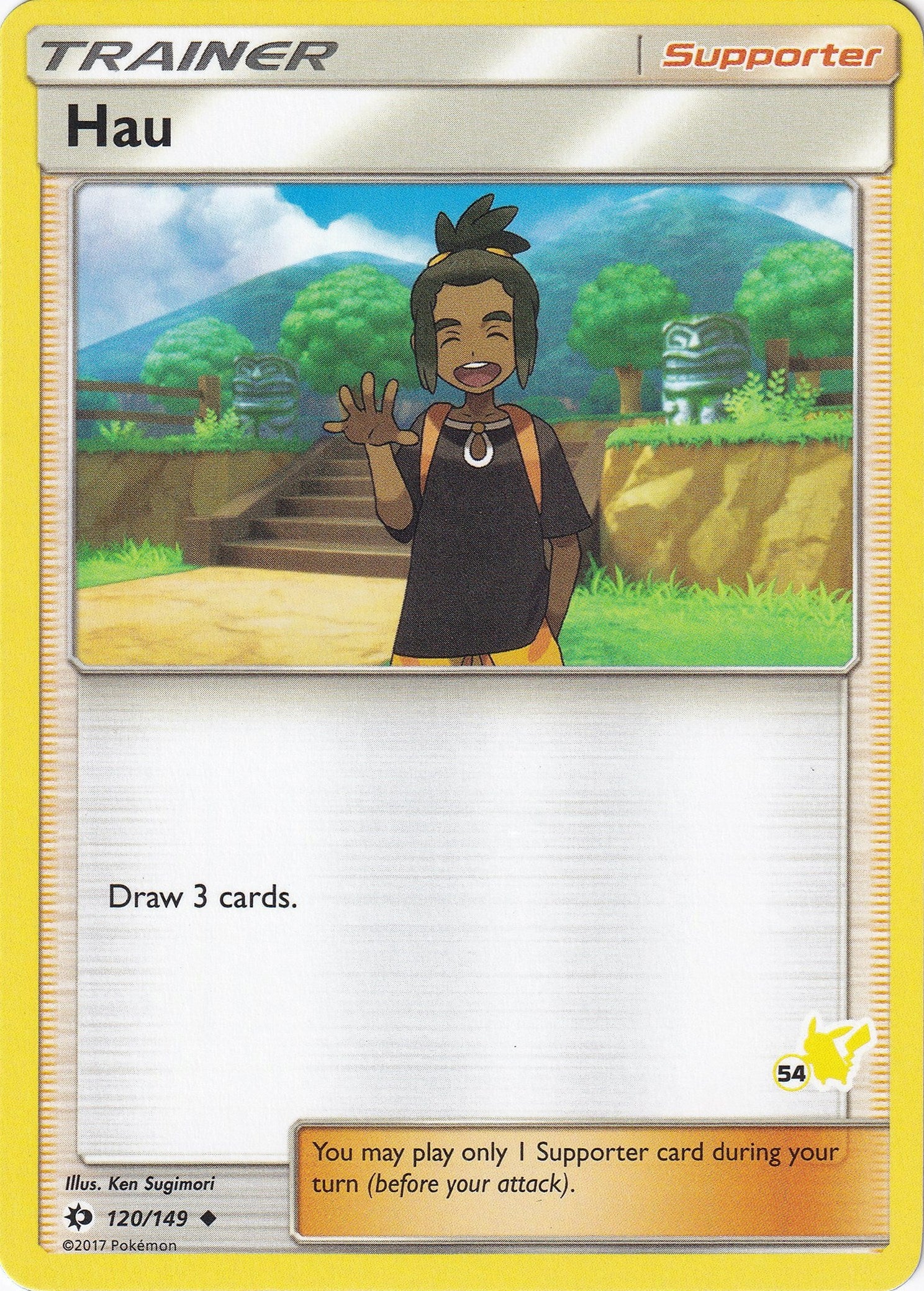 Image for Hau - 120/149 (#54 Pikachu Stamped) (Battle Academy) (120/149) - Pokemon