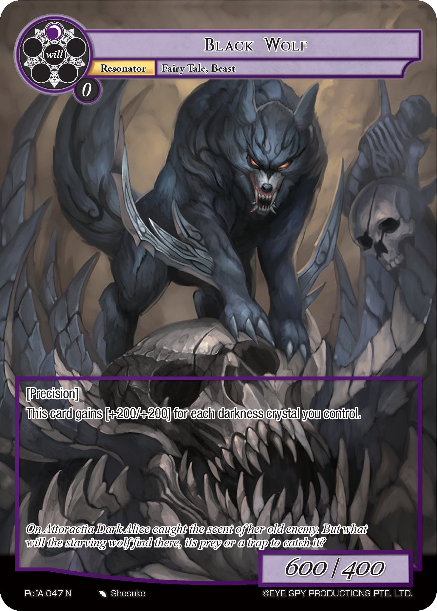 Image for Black Wolf (Full Art) (Alice Origin IV: Prologue of Attoractia) (PofA-047) - Force of Will