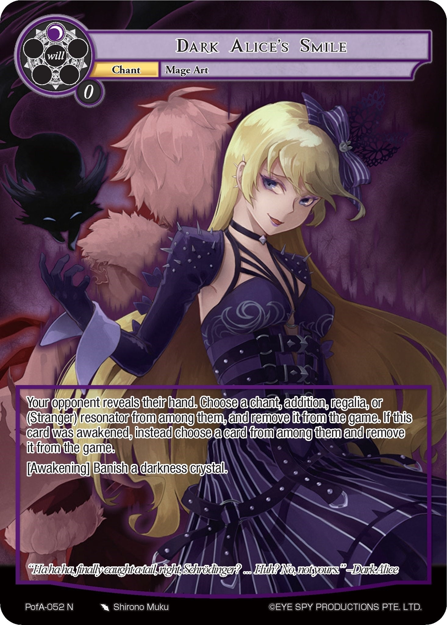 Image for Dark Alice's Smile (Full Art) (Alice Origin IV: Prologue of Attoractia) (PofA-052) - Force of Will