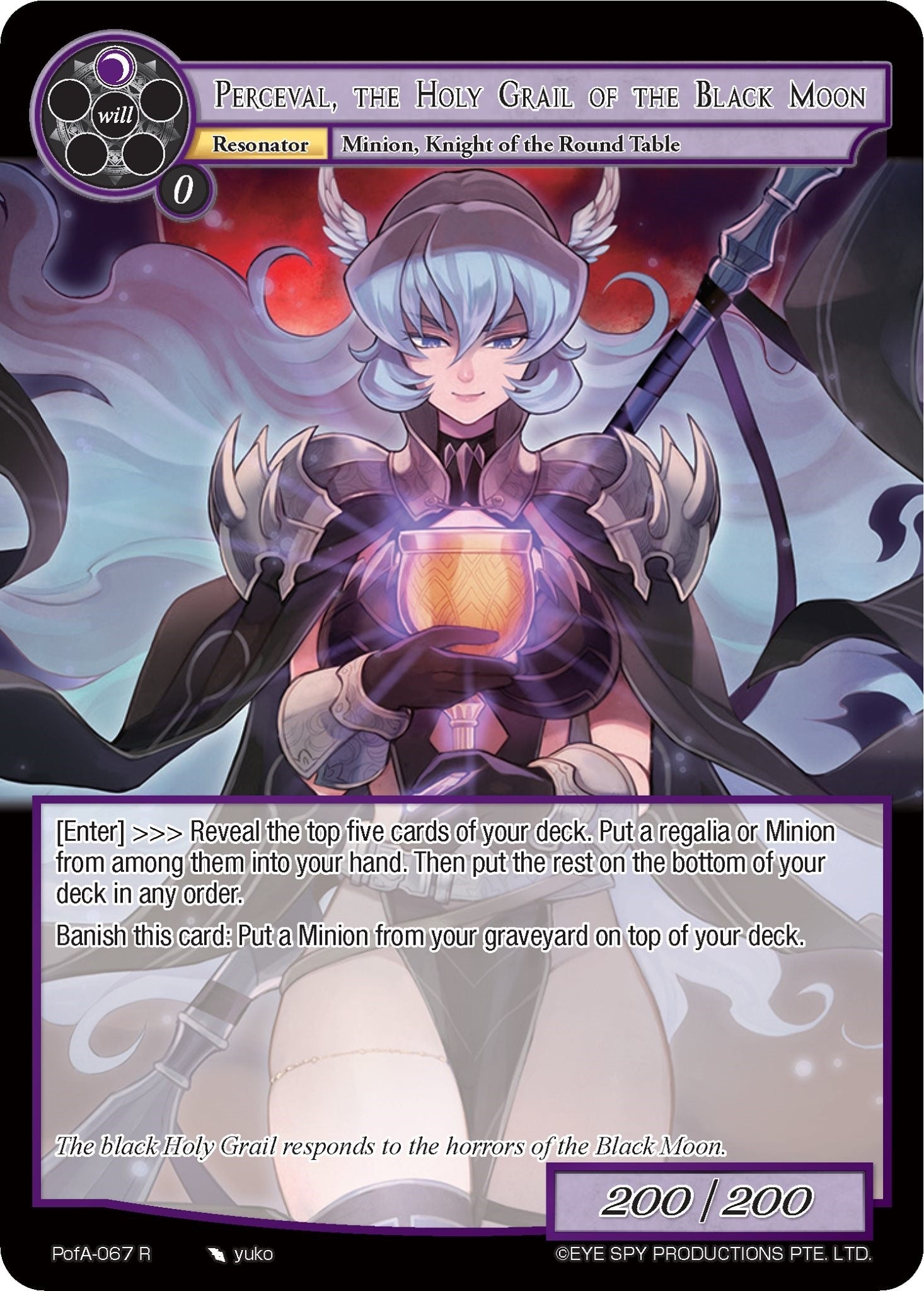 Image for Perceval, the Holy Grail of the Black Moon (Alice Origin IV: Prologue of Attoractia) (PofA-067) - Force of Will