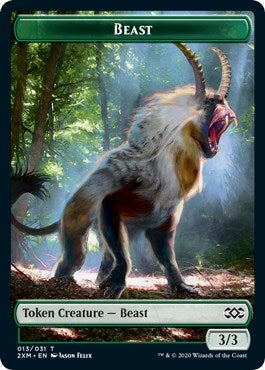 Image for Beast // Saproling Double-Sided Token (Double Masters) (13 // 17) - Magic: The Gathering