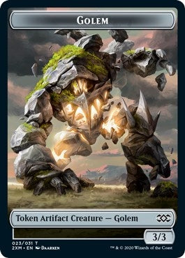 Image for Golem // Human Soldier Double-Sided Token (Double Masters) (23 // 5) - Magic: The Gathering