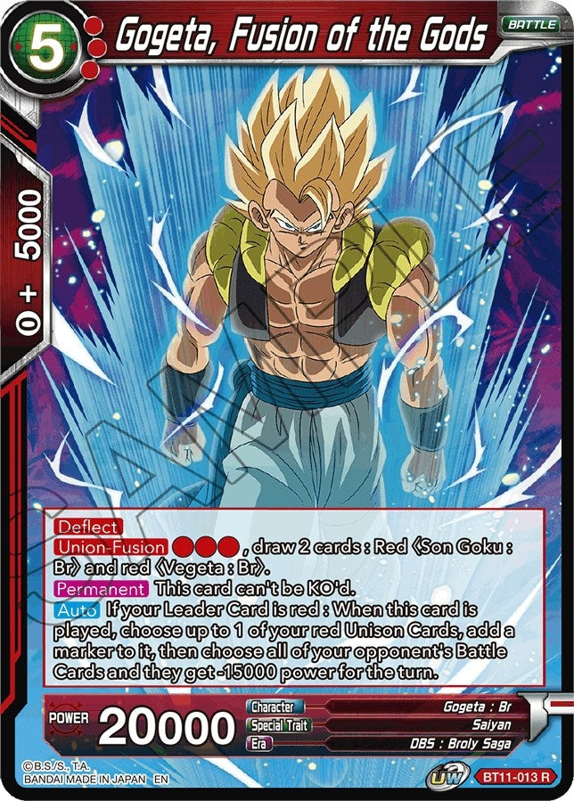 Image for Gogeta, Fusion of the Gods (Vermilion Bloodline) (BT11-013) - Dragon Ball Super: Masters