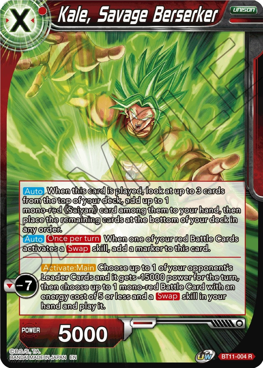 Image for Kale, Savage Berserker (Vermilion Bloodline) (BT11-004) - Dragon Ball Super: Masters