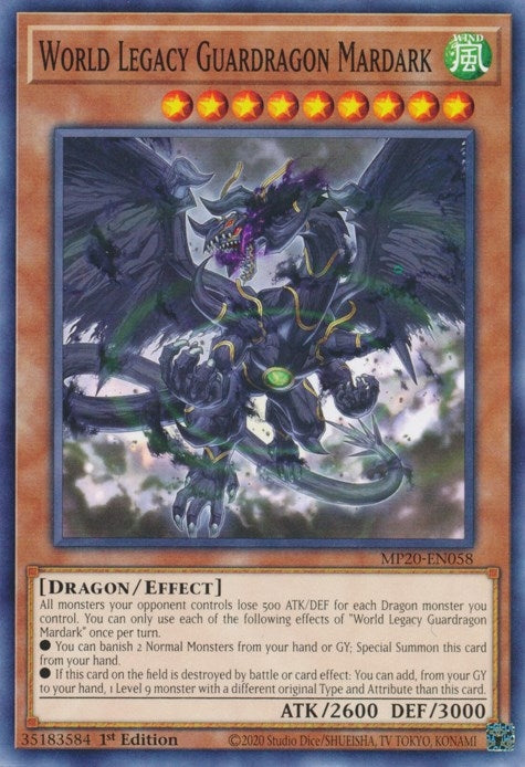 Image for World Legacy Guardragon Mardark (2020 Tin of Lost Memories) (MP20-EN058) - YuGiOh