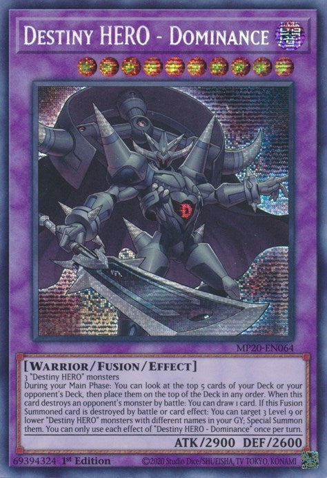 Image for Destiny HERO - Dominance (2020 Tin of Lost Memories) (MP20-EN064) - YuGiOh