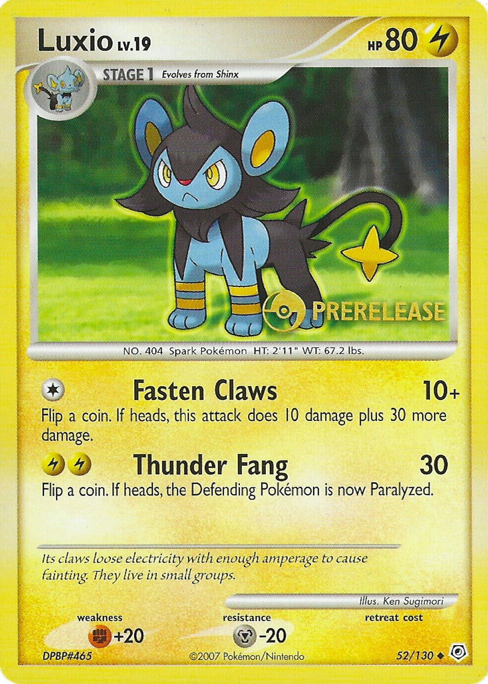 Image for Luxio - 52/130 (Prerelease) (Nintendo Promos) (52/130) - Pokemon