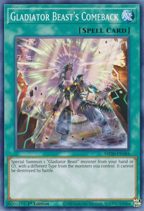 Image for Gladiator Beast's Comeback (2020 Tin of Lost Memories) (MP20-EN184) - YuGiOh
