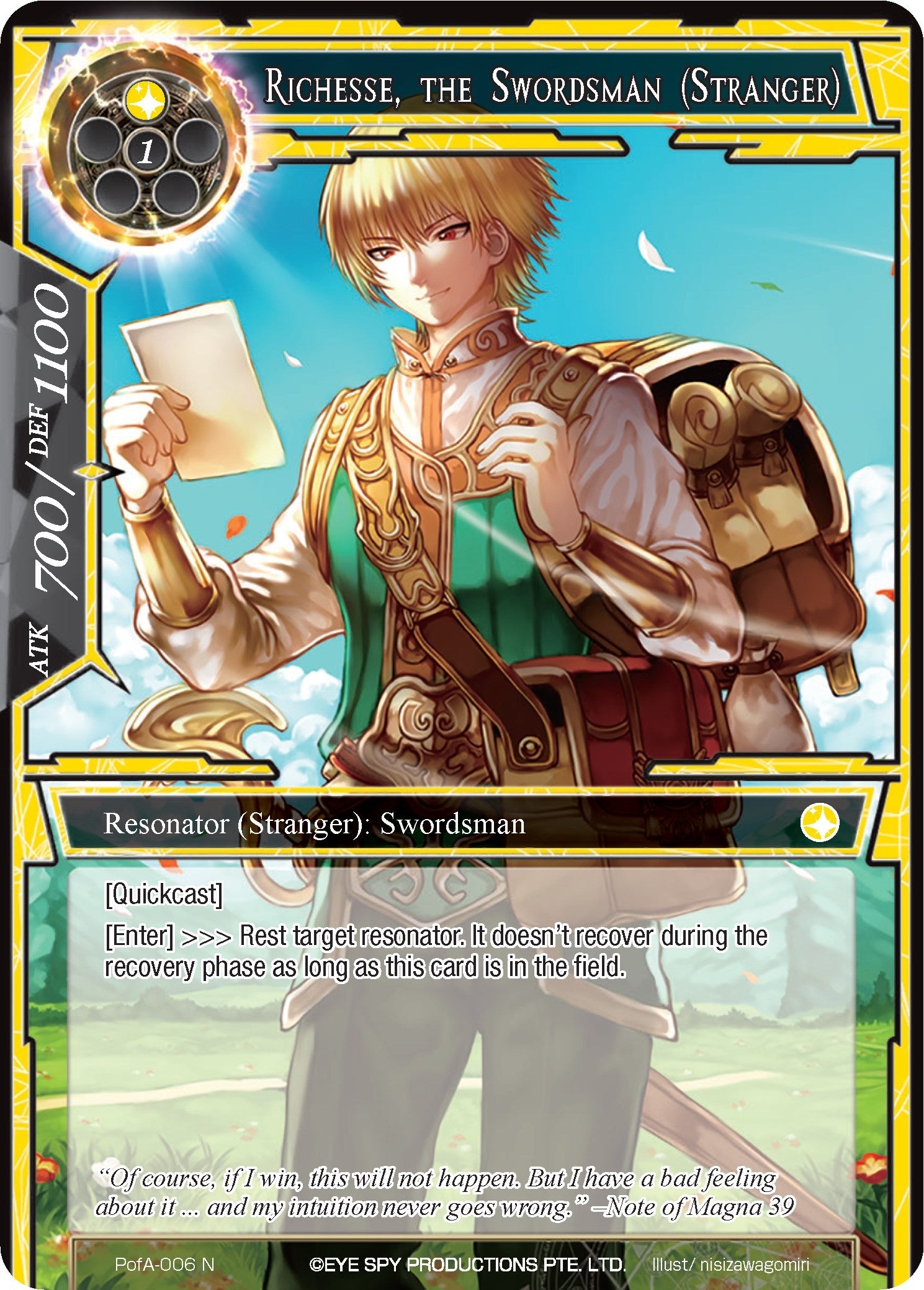 Image for Richesse, the Swordsman (Stranger) (Alice Origin IV: Prologue of Attoractia) (PofA-006) - Force of Will