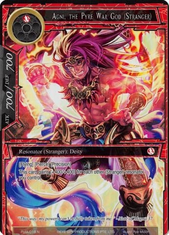 Image for Agni, the Pyre War God (Stranger) (Full Art) (Alice Origin IV: Prologue of Attoractia) (PofA-018) - Force of Will