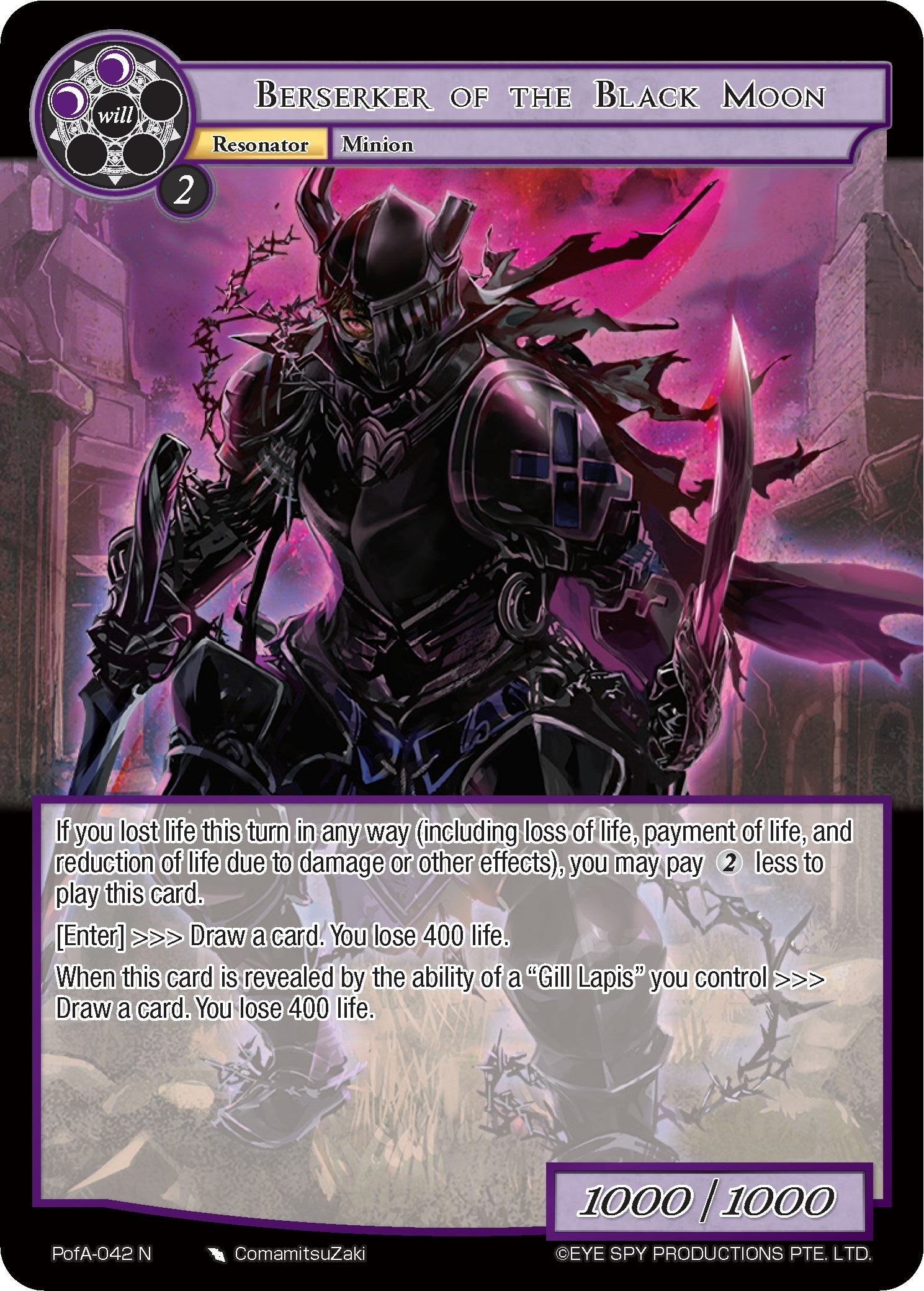 Image for Berserker of the Black Moon (Alice Origin IV: Prologue of Attoractia) (PofA-042) - Force of Will