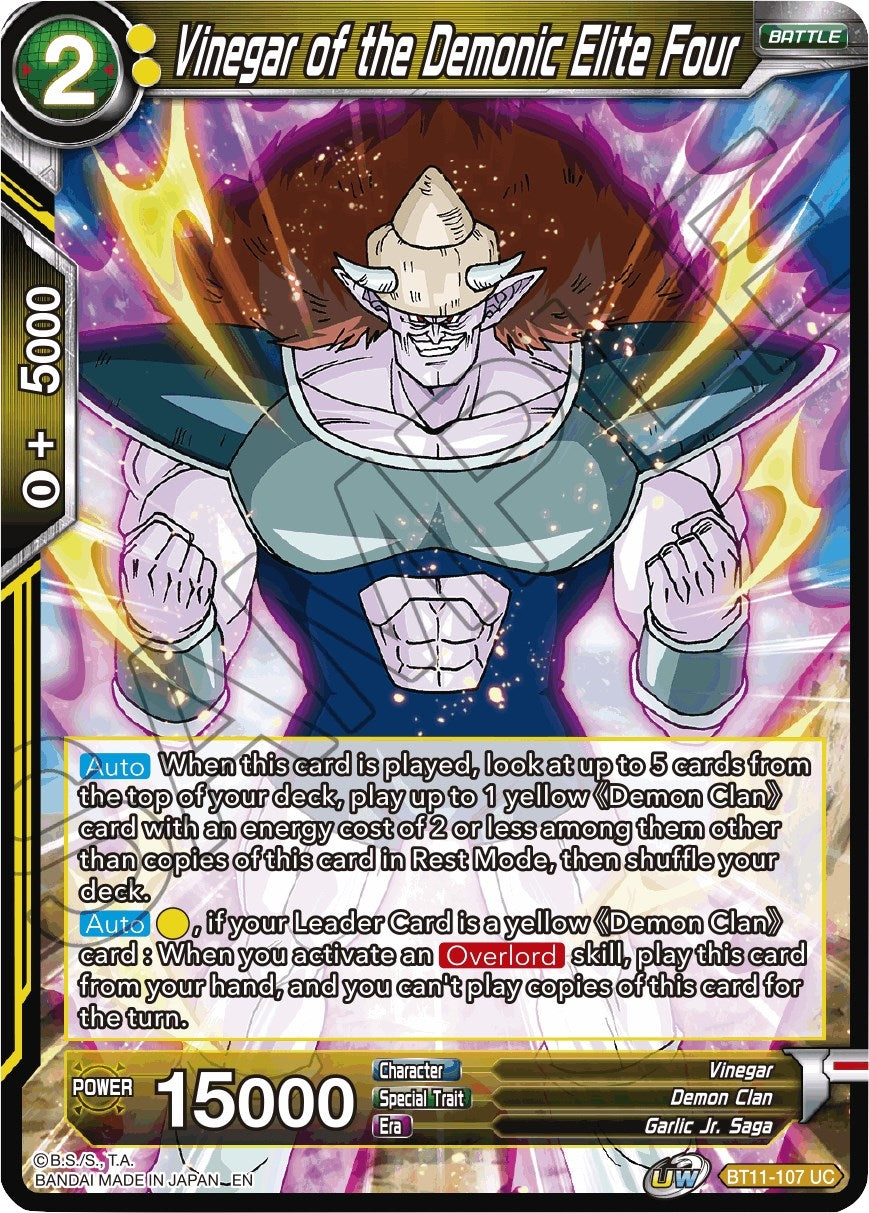 Image for Vinegar of the Demonic Elite Four (Vermilion Bloodline) (BT11-107) - Dragon Ball Super: Masters