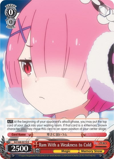 Image for Ram With a Weakness to Cold (Re:ZERO Memory Snow) (RZ/S68-E019 R) - Weiss Schwarz