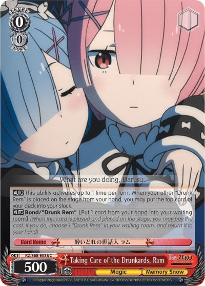 Image for Taking Care of the Drunkards, Ram (Re:ZERO Memory Snow) (RZ/S68-E038 C) - Weiss Schwarz
