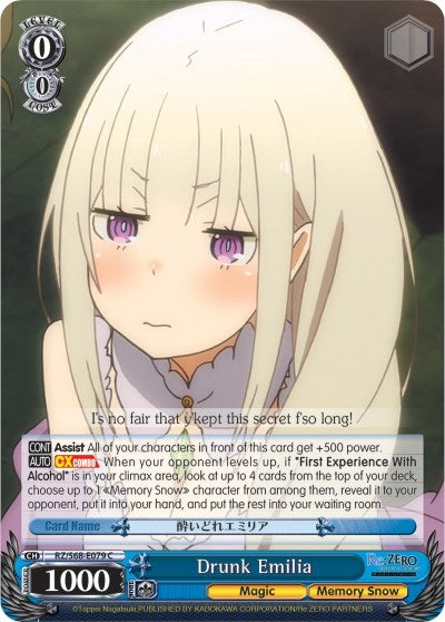Image for Drunk Emilia (Re:ZERO Memory Snow) (RZ/S68-E079 C) - Weiss Schwarz