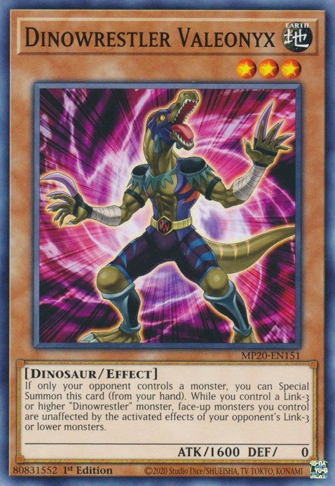 Image for Dinowrestler Valeonyx (2020 Tin of Lost Memories) (MP20-EN151) - YuGiOh