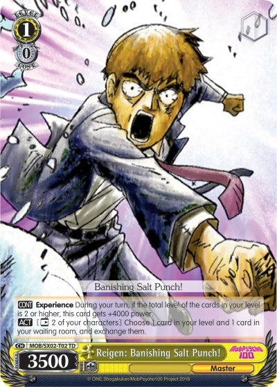 Image for Reigen: Banishing Salt Punch! (Mob Psycho 100) (MOB/SX02-T02 TD) - Weiss Schwarz