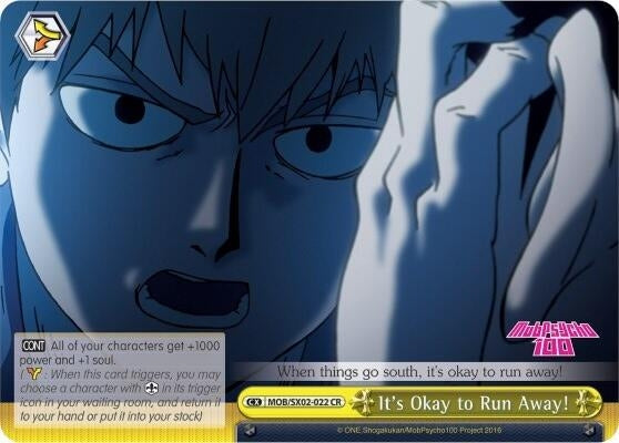 Image for It's Okay to Run Away! (Mob Psycho 100) (MOB/SX02-022 CR) - Weiss Schwarz