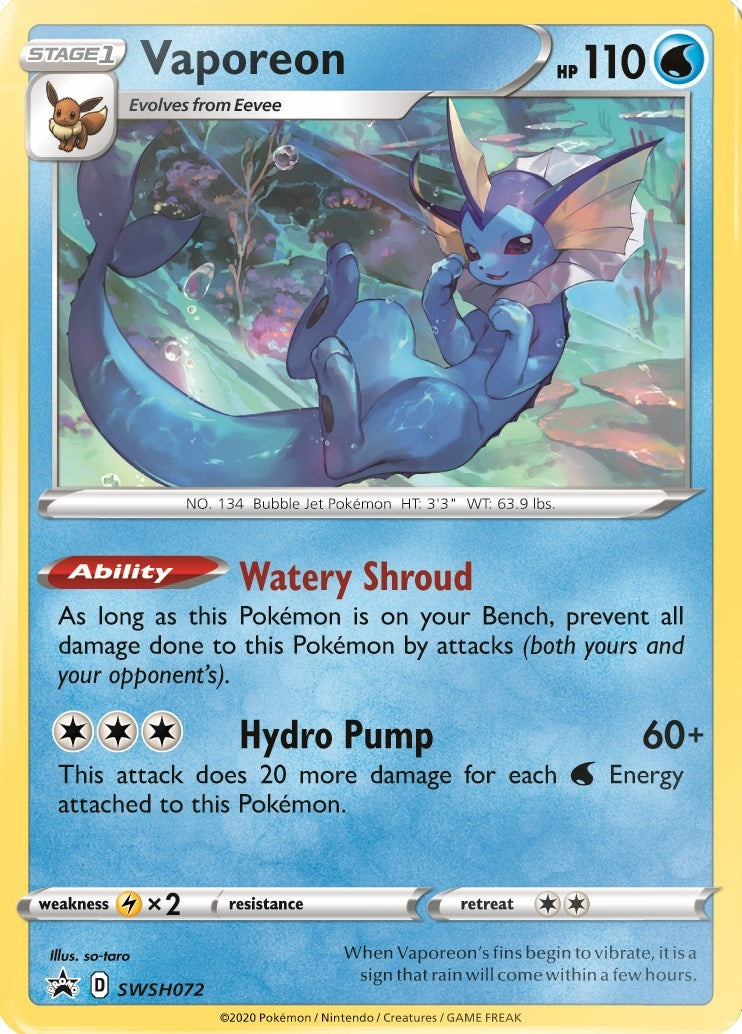 Image for Vaporeon - SWSH072 (SWSH: Sword & Shield Promo Cards) (SWSH072) - Pokemon