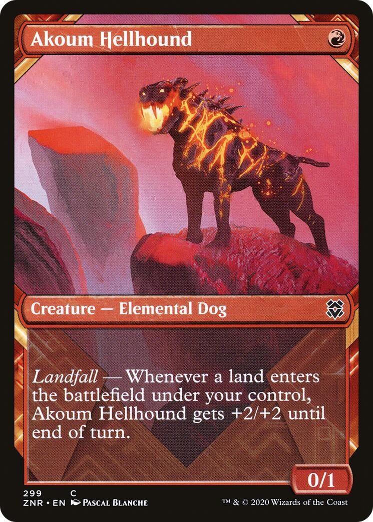 Image for Akoum Hellhound (Showcase) (Zendikar Rising) (299) - Magic: The Gathering