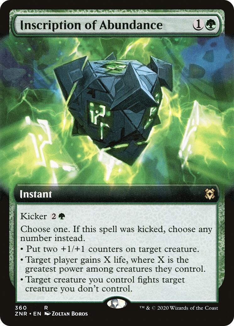 Image for Inscription of Abundance (Extended Art) (Zendikar Rising) (360) - Magic: The Gathering