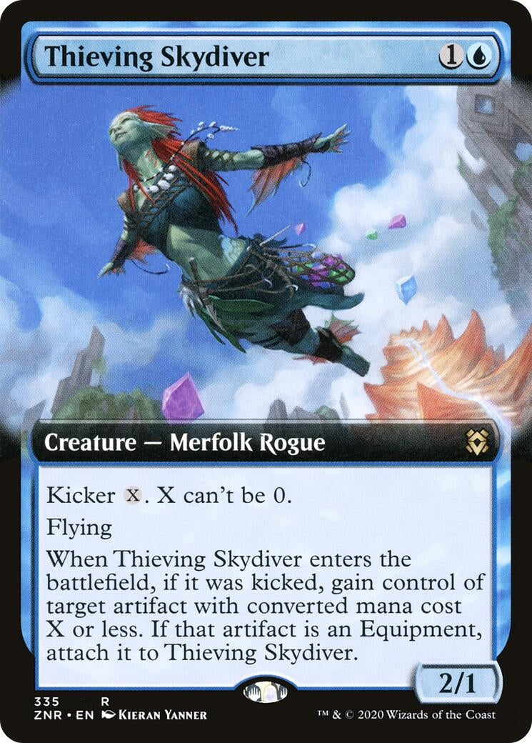 Image for Thieving Skydiver (Extended Art) (Zendikar Rising) (335) - Magic: The Gathering