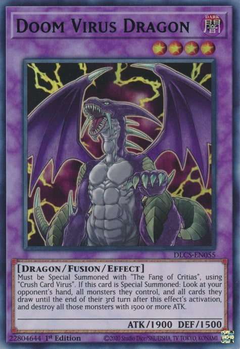 Image for Doom Virus Dragon (Blue) (Dragons of Legend: The Complete Series) (DLCS-EN055) - YuGiOh