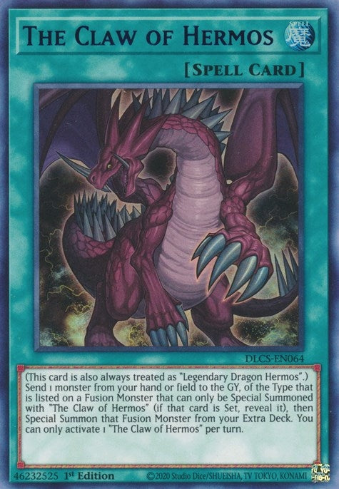 Image for The Claw of Hermos (Blue) (Dragons of Legend: The Complete Series) (DLCS-EN064) - YuGiOh