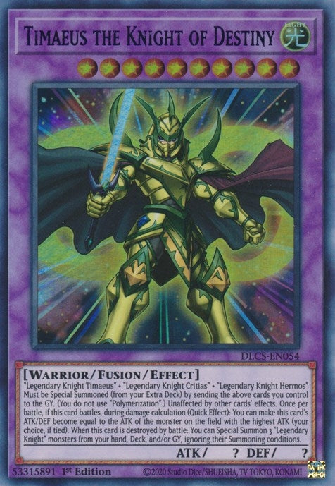 Image for Timaeus the Knight of Destiny (Blue) (Dragons of Legend: The Complete Series) (DLCS-EN054) - YuGiOh