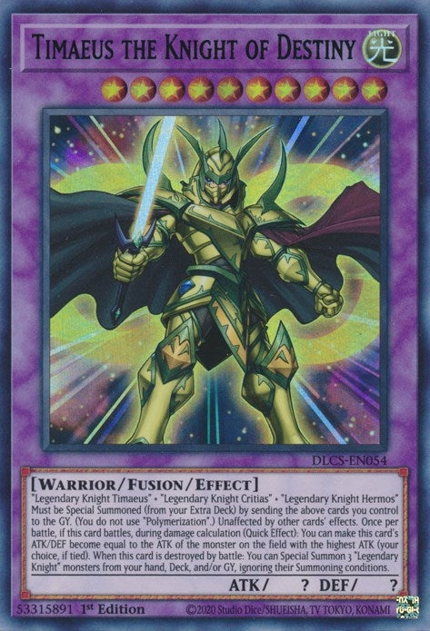 Image for Timaeus the Knight of Destiny (Purple) (Dragons of Legend: The Complete Series) (DLCS-EN054) - YuGiOh