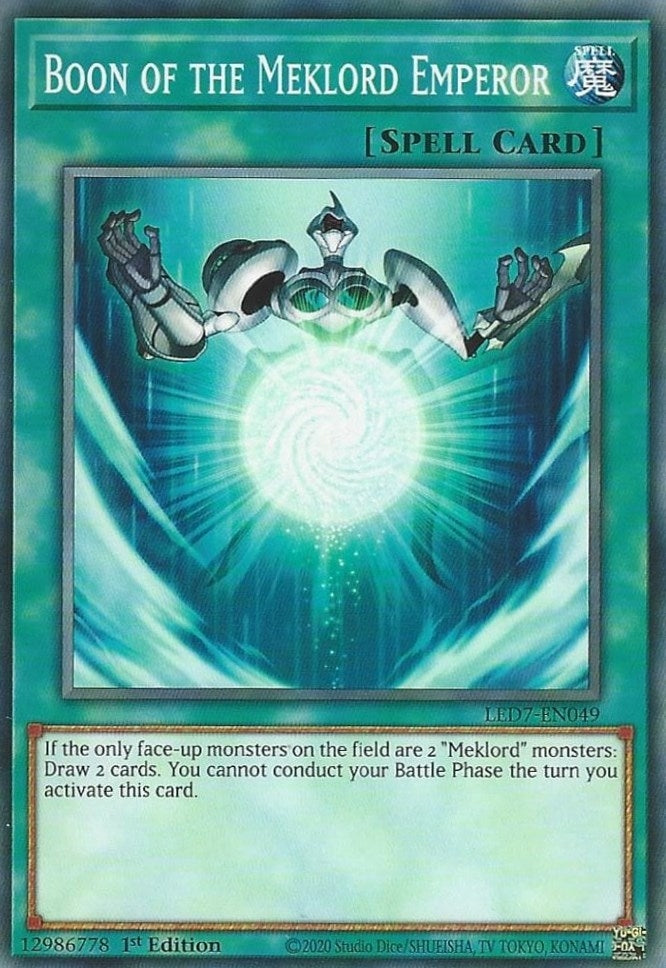 Image for Boon of the Meklord Emperor (Legendary Duelists: Rage of Ra) (LED7-EN049) - YuGiOh
