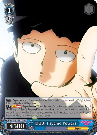 Image for MOB: Psychic Powers (Mob Psycho 100) (MOB/SX02-T16 TD) - Weiss Schwarz