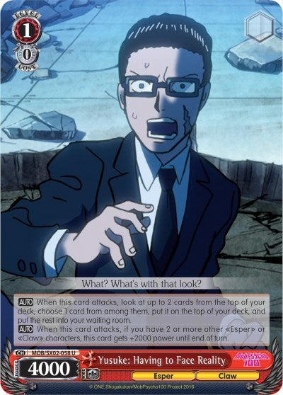 Image for Yusuke: Having to Face Reality (Mob Psycho 100) (MOB/SX02-058 U) - Weiss Schwarz